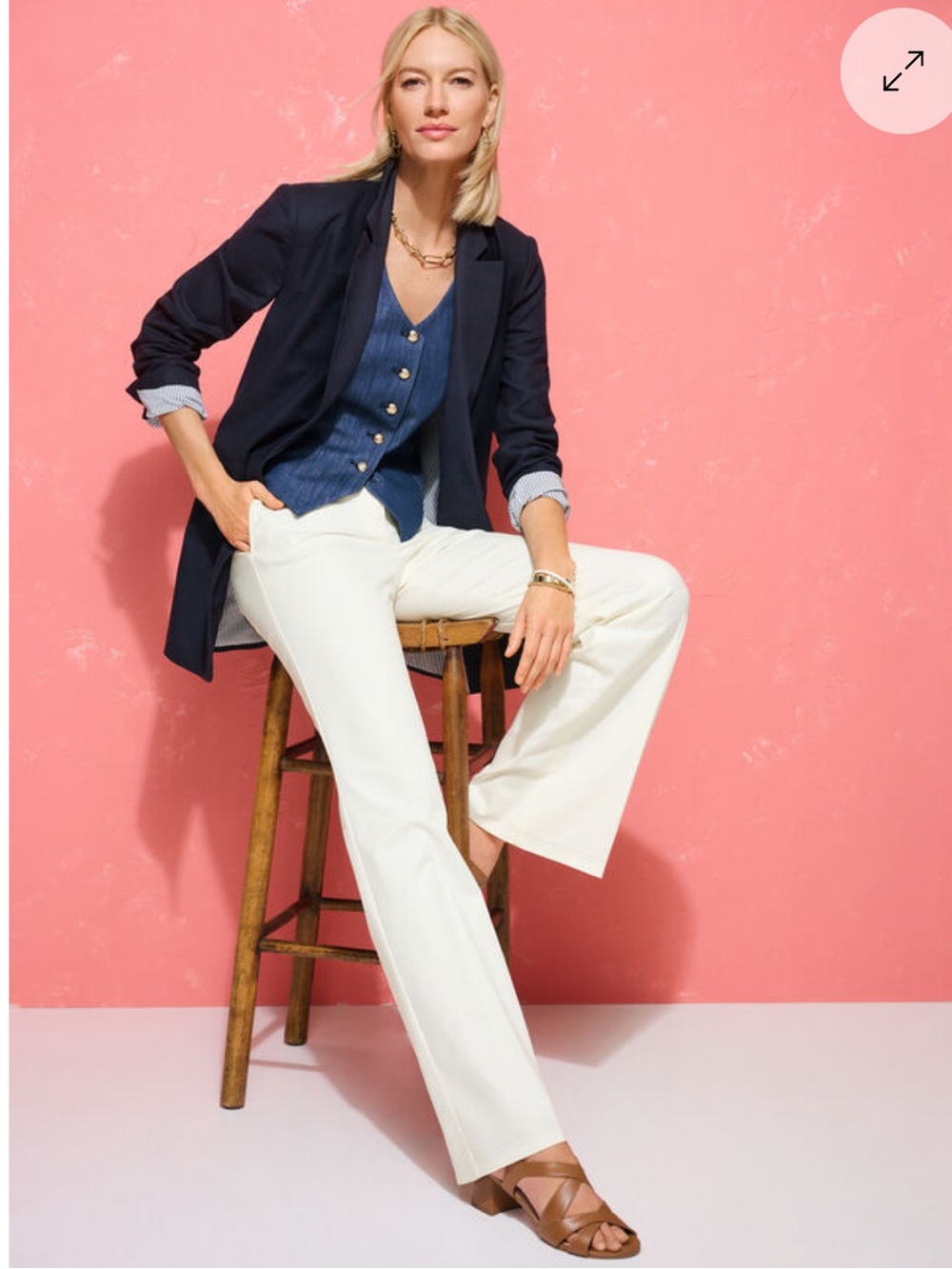 Talbots Refined Denim Vest top - Picture 3 of 9